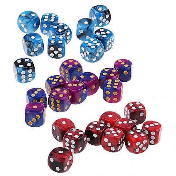 30 pcs Acrylic Square Dotted Dice Toys For Board Game Accessories TRPG DND MTG