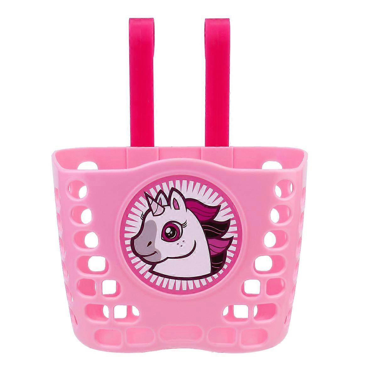Pink Plastic Bike Basket for Storage Durable and Scratch Resistant Portable Lightweight Design 7.5"x4.5"x5.5"