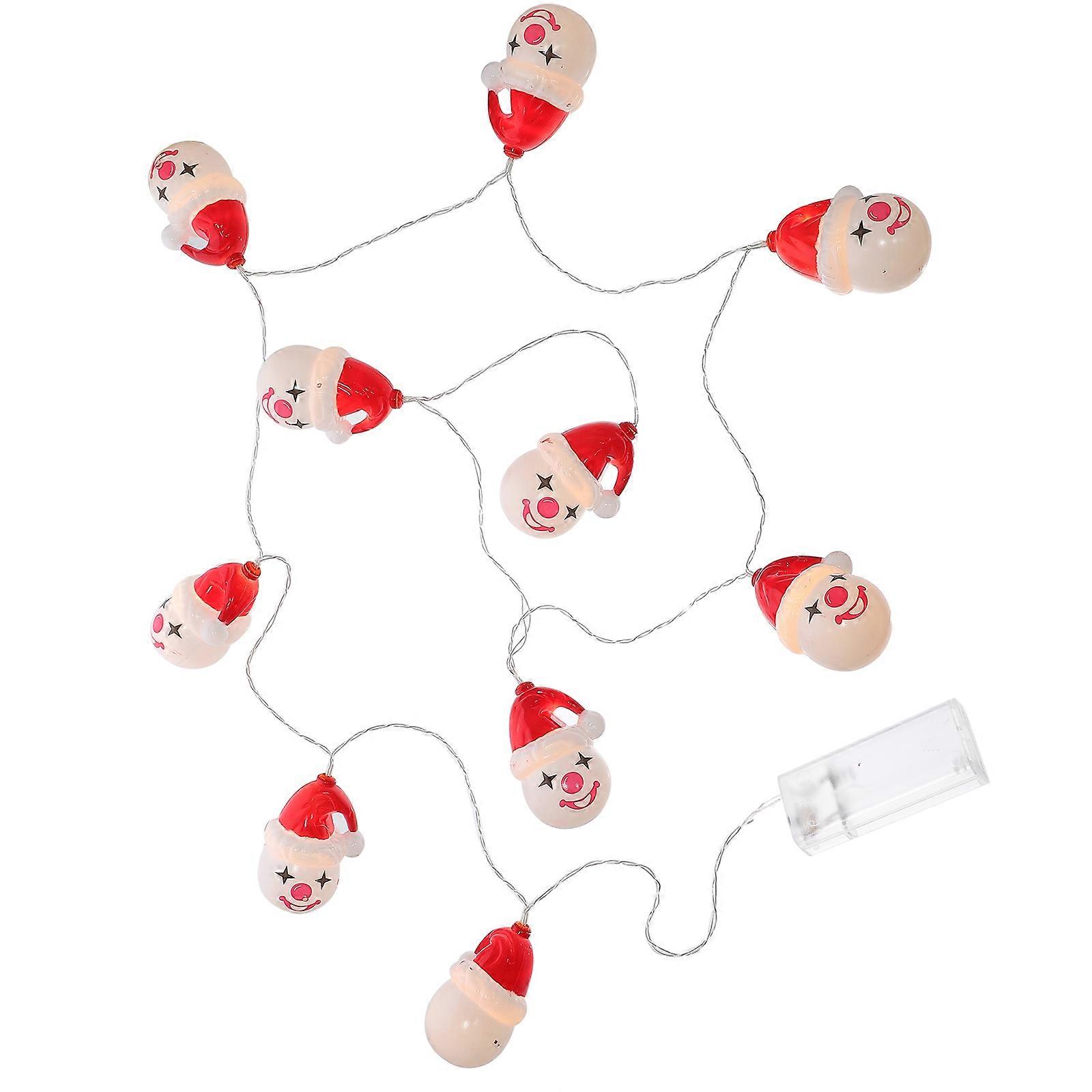 Multi Colored Decorative Lighting for Christmas 10 Lamp Beads Clown Shape Home Decoration 200X8Cm 1Pc