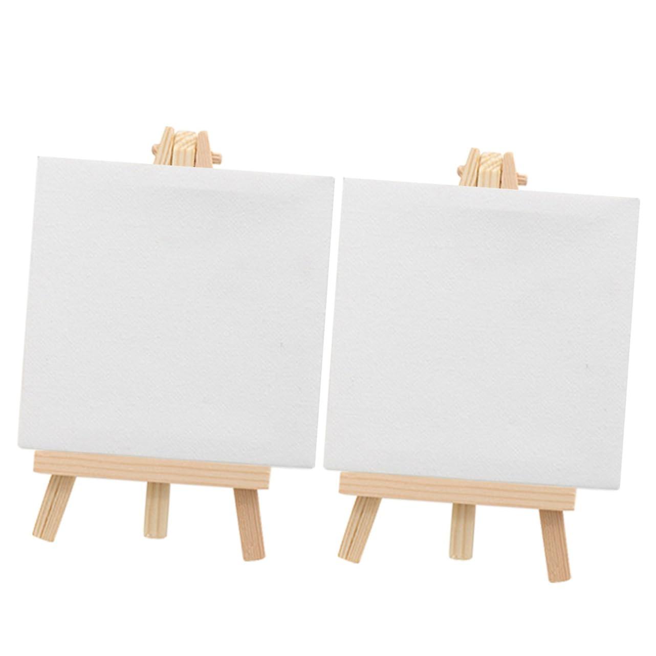 2in1 Mini Easels with DIY Canvases Multifunctional Painting Easel for Art Projects for Oil and Watercolor Painting Wooden Easel for Displays