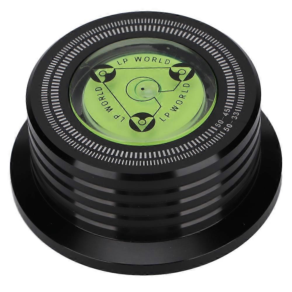 Aluminum Turntable Disc Clamp with Bubble Level for LP Record Player, Stabilizes Rotation Speed, 50Hz Black