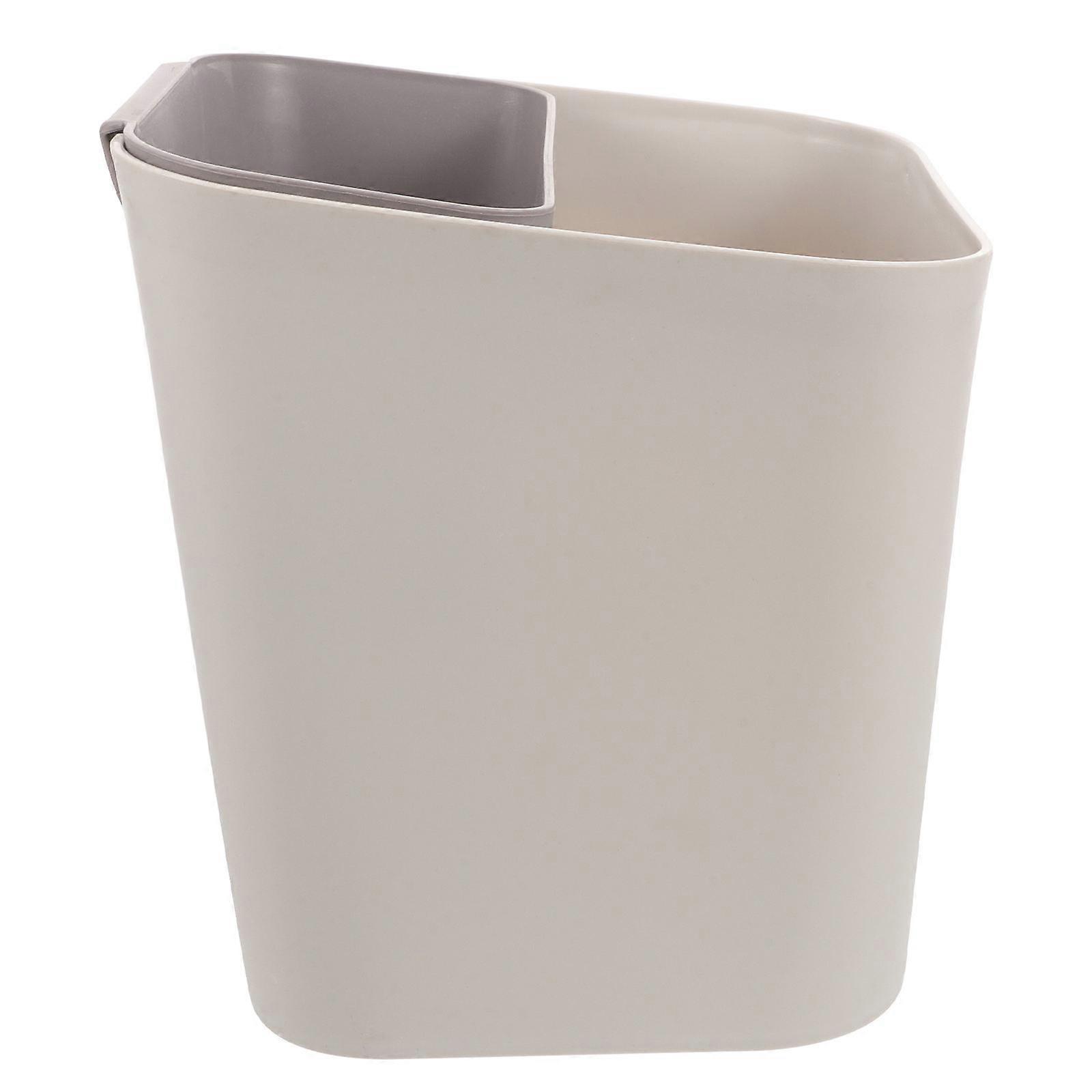 Divided Trash Can Garbage Can Dry and Wet Classification Home Use Grey 24.00X22.00X18.00CM 1Pcs