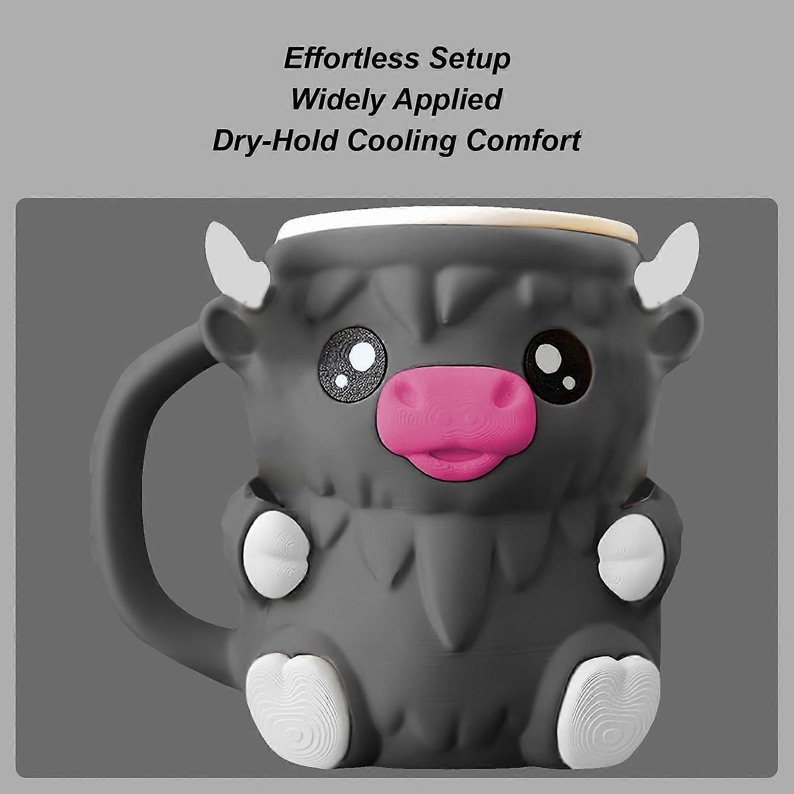 Porte-pinte De Crème Glacée Vache Highland Avec Tiroir à