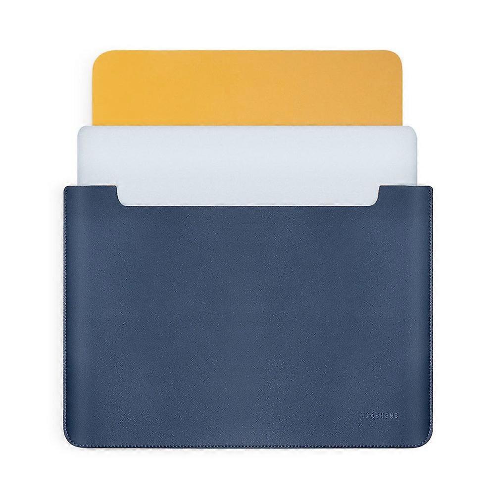 HUASHENG For 15 / 15.4 Inch Laptop Sleeve Double-Sided PU Leather Protective Case Horizontal Notebook Bag