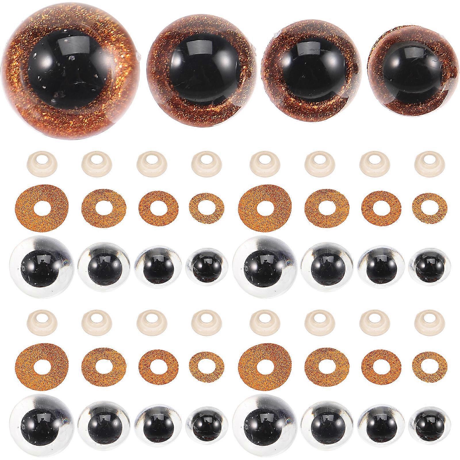 Creative Plastic Artificial Eyes for Pet Use Coffee Color with Golden Crystal Vertical Pupil 40 Pieces