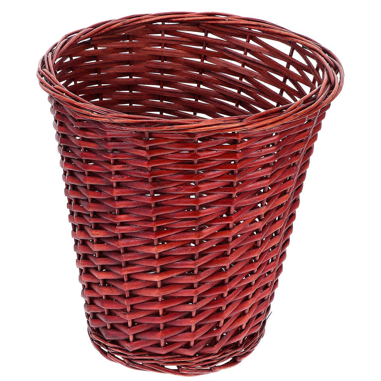 Decorative Garbage Waste Bin For Household Items Brown Featuring Material 1Set