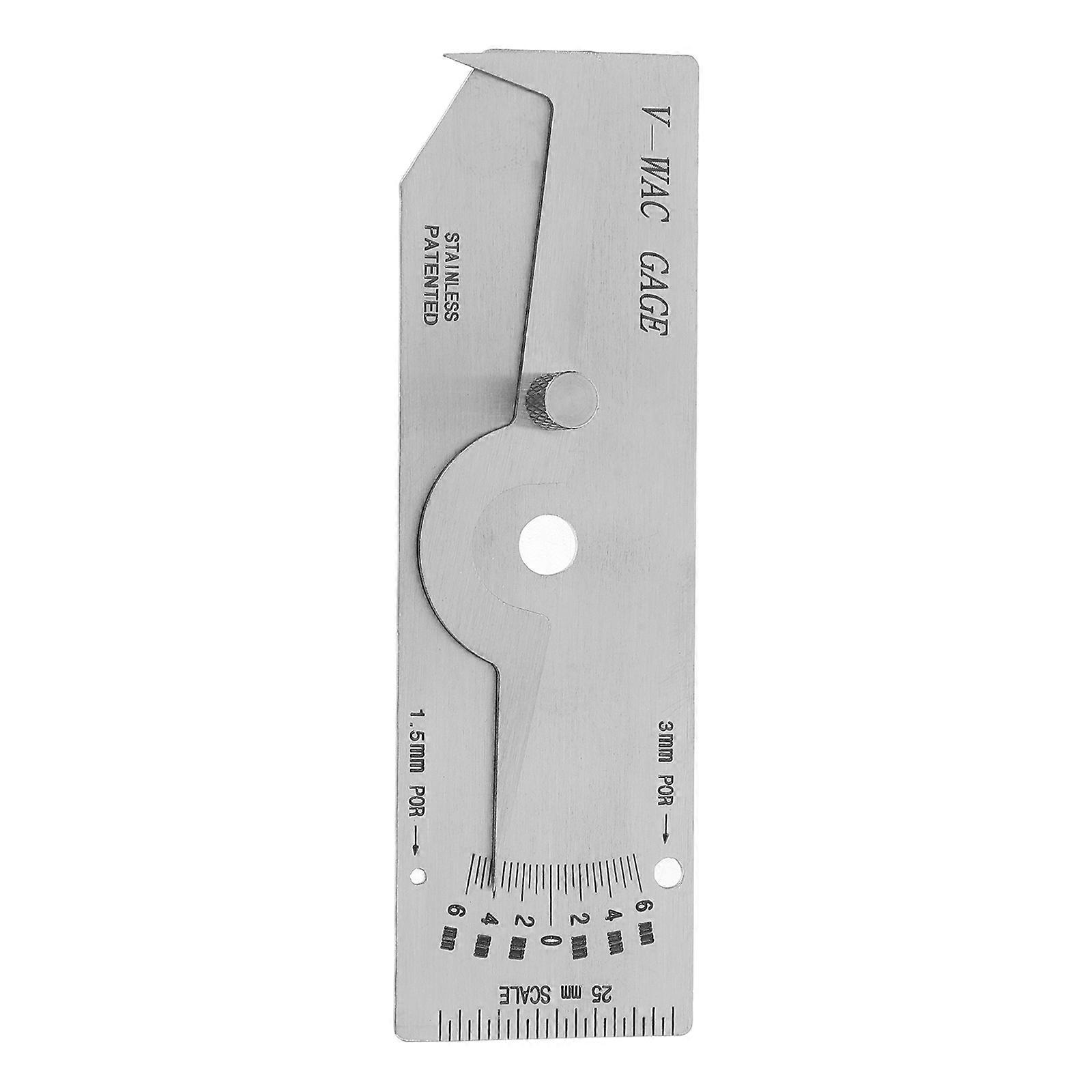 الفولاذ المقاوم للصدأ لحام حاكم قياس عمق اللحام للمحترفين 10.20X3.20X0.90CM مع قياس عمق متعدد الوظائف 1 مجموعة