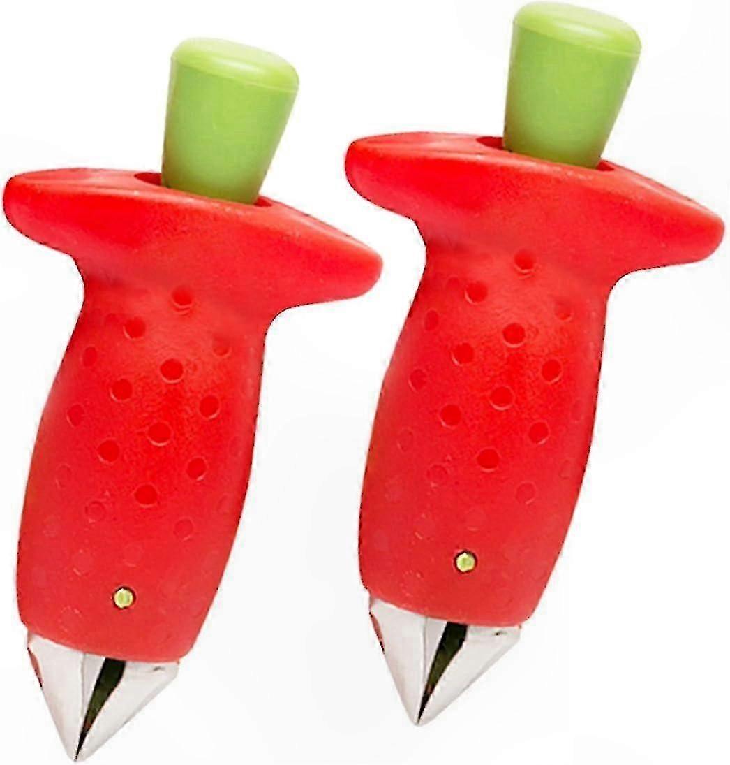 2-Pack Strawberry Corer and Stem Remover, Multi-Function Kitchen Tool for Fruits and Vegetables