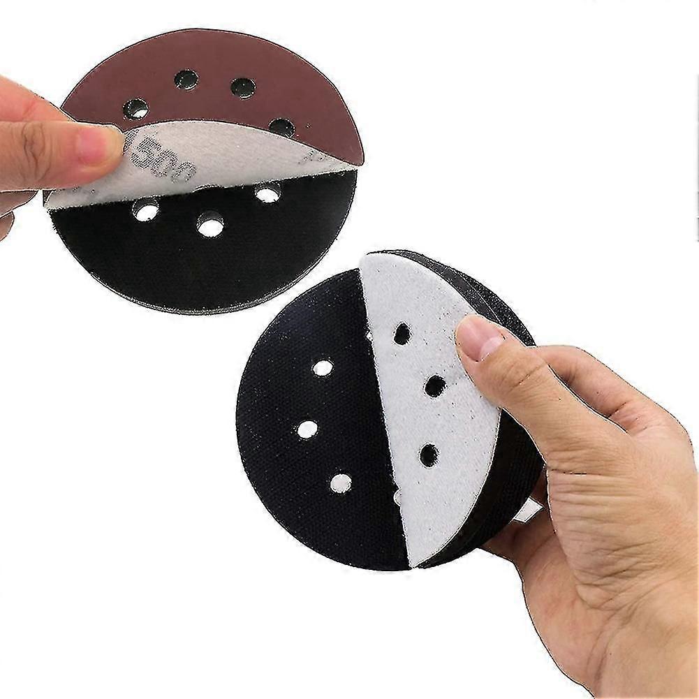 6pcs 5 Inch(125mm) 8-hole Soft Sponge Interface Pad For Sanding Pads And Hook&loop Sanding Discs Fo