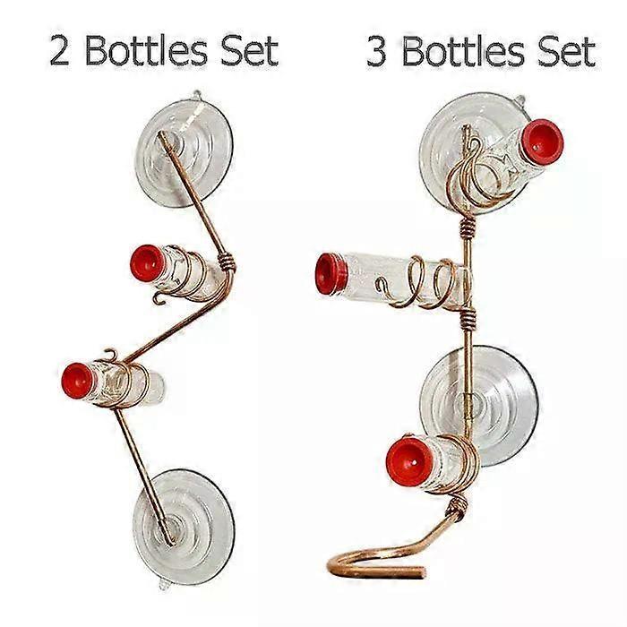 Window Suction Cup Hummingbird Feeder Handmade Copper Wire Fixed Multiple Stations Modern Feeding Home Decor