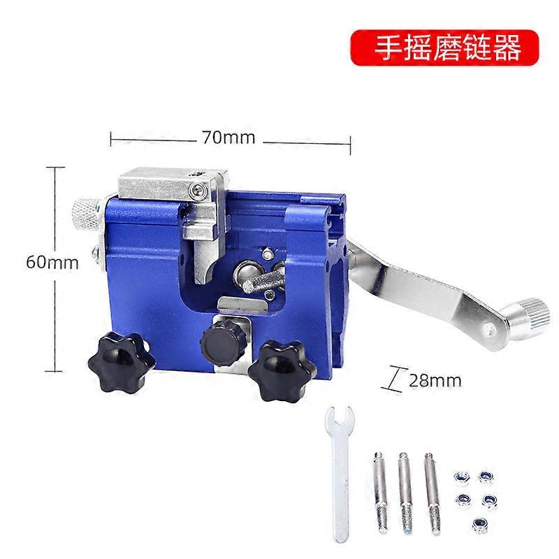 Chainsaw chain sharpening device (crank type)