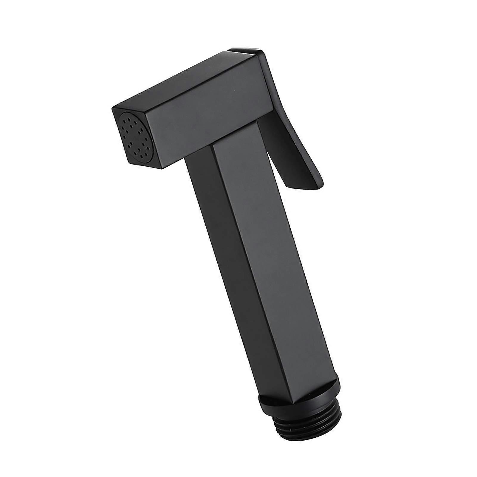 Handheld Bidet Sprayer for Toilet, Brass Portable Cloth Diaper Sprayer, Chrome Finish, Square Design, Black Color