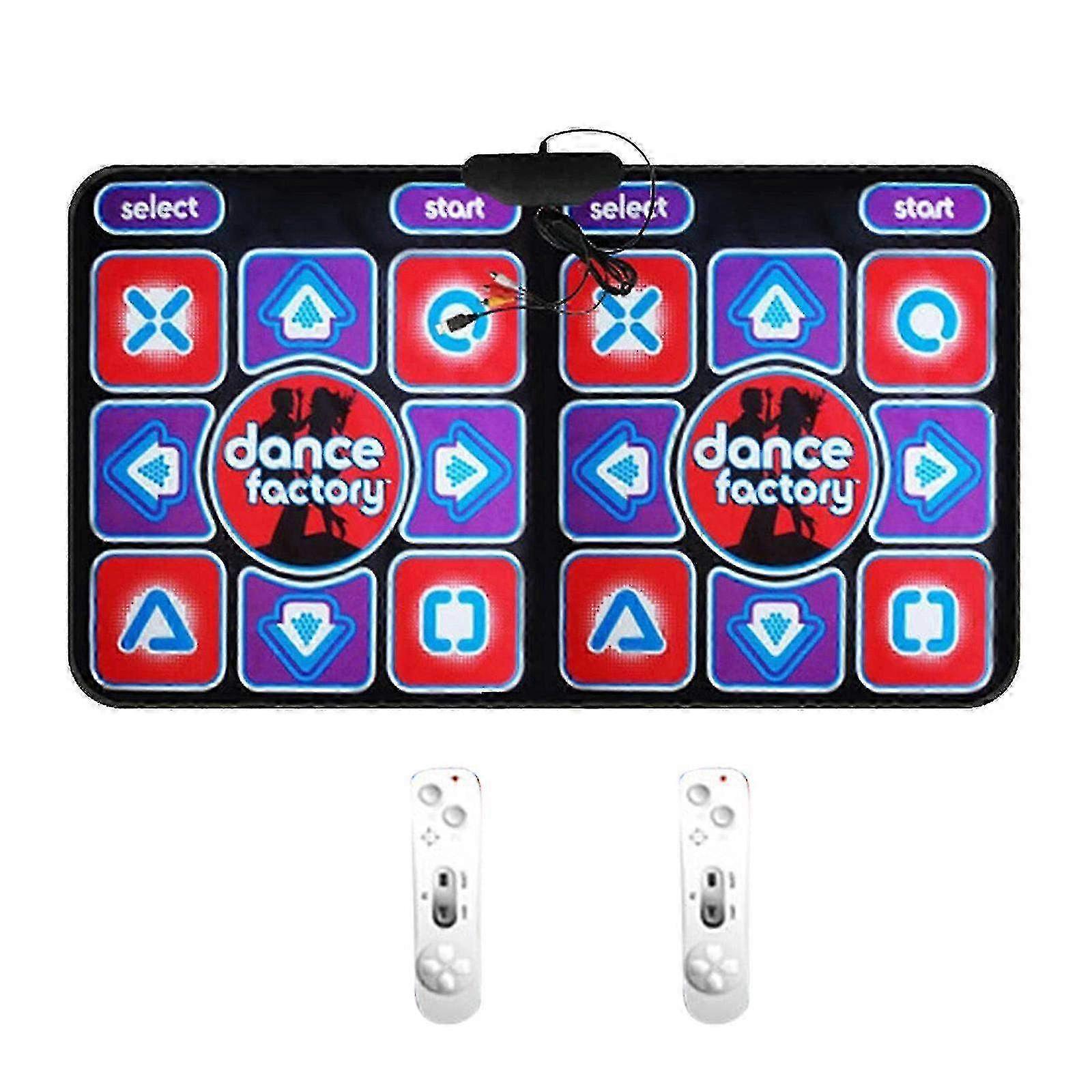 Double Dancing Mat Double User Wired Dance Mat Game Non-Slip med 2 fjernkontroll Multifunksjon for PC TV