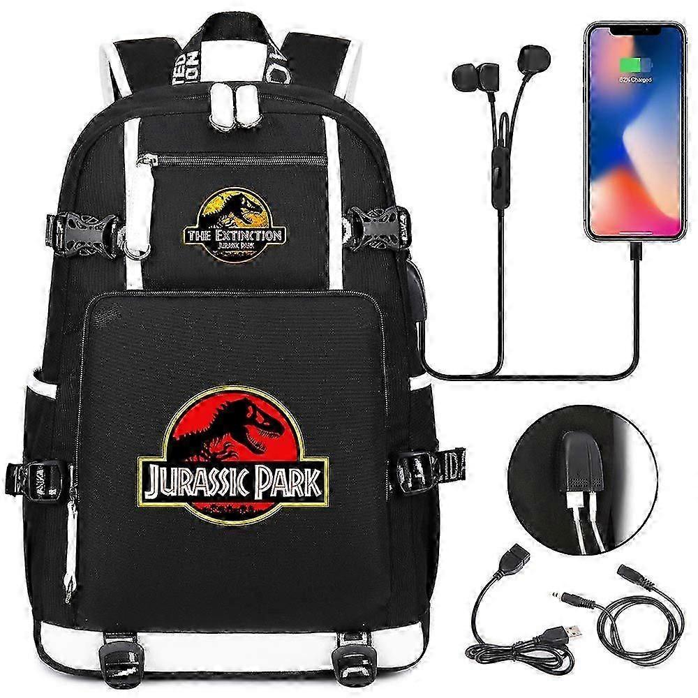 Large Dinosaur Backpack with USB Charging - Roomy School Essential for UK Jurassic Fans