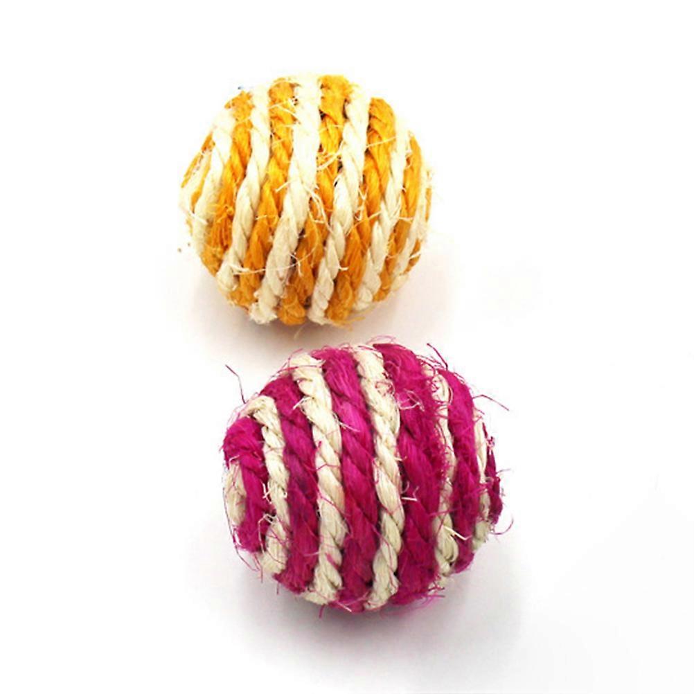 Sisal Ball Cat Toy 2Pcs For Indoor Playtime With Assorted Color And Scratch Function
