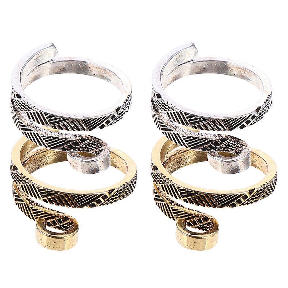 Knitting Accessories 4Pcs Practical Finger Protection Crochet Loop Ring Designed For DIY Craft Tools Assorted Color Durable Metal Material