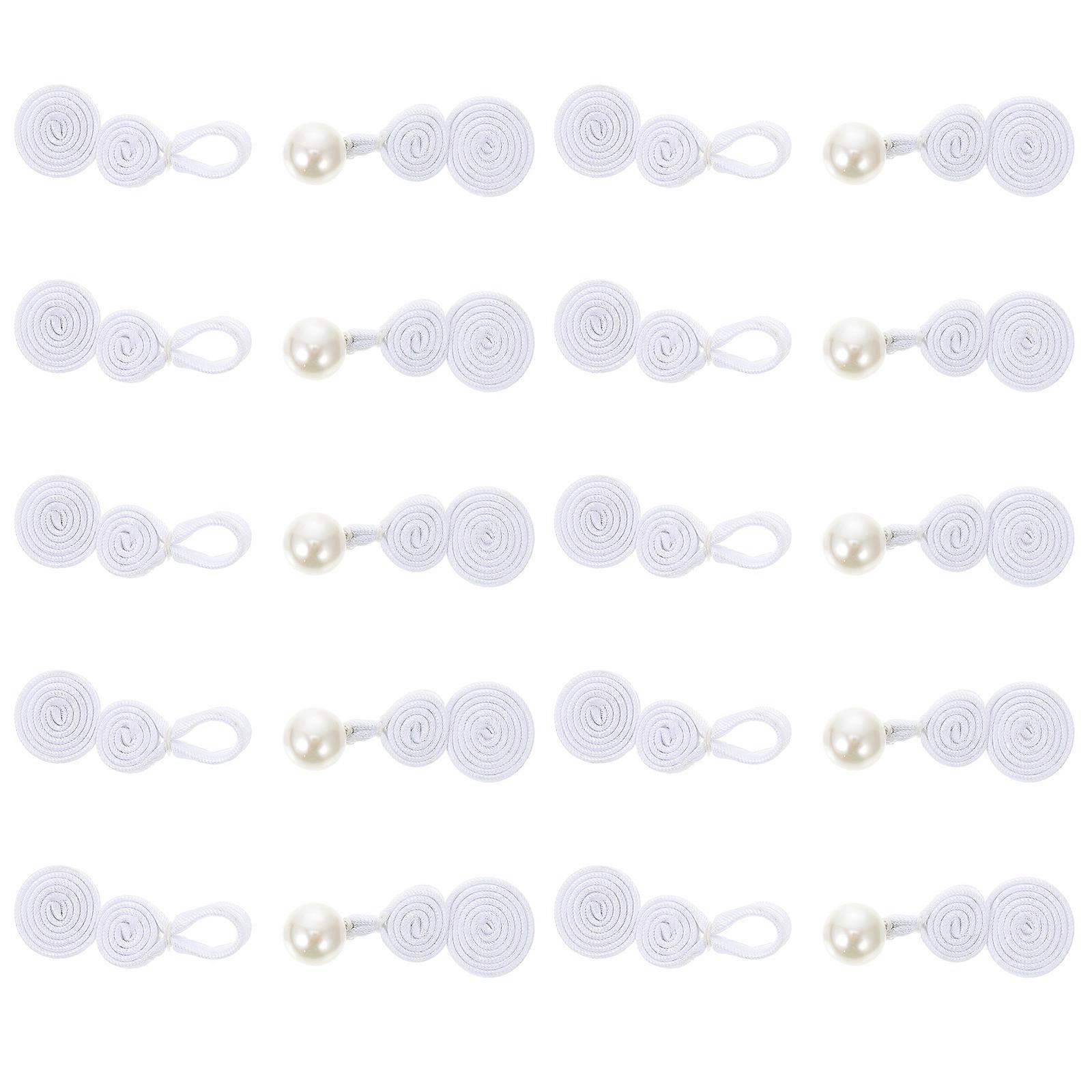 Hand Sewing Fasteners Cheongsam Closure Fastener Han Suit Classic Design Pearl Shape Polyester 10Pairs