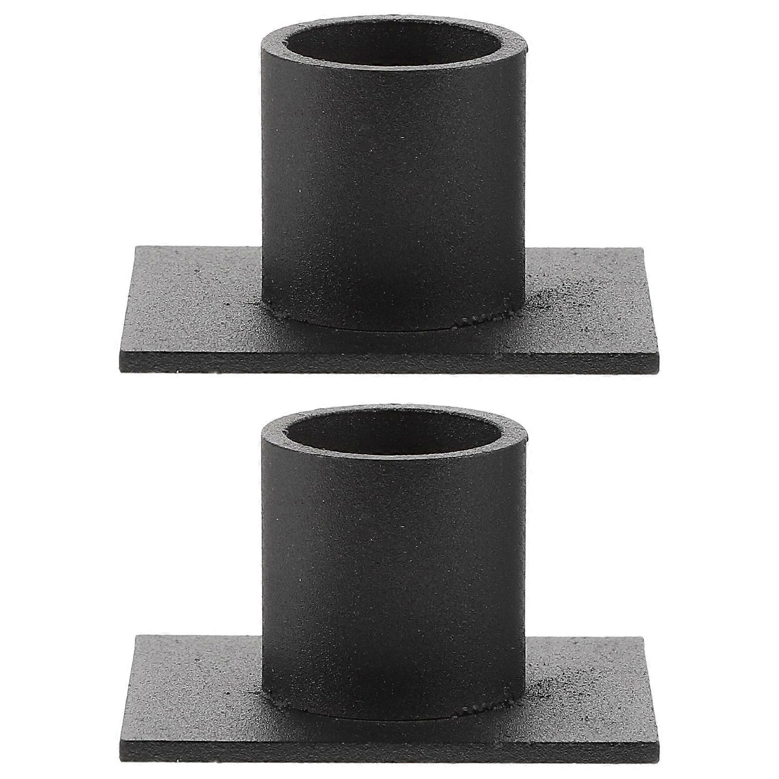 Black Iron Candle Rack Wedding Candlestick for Decor 2Pcs Tabletop Display