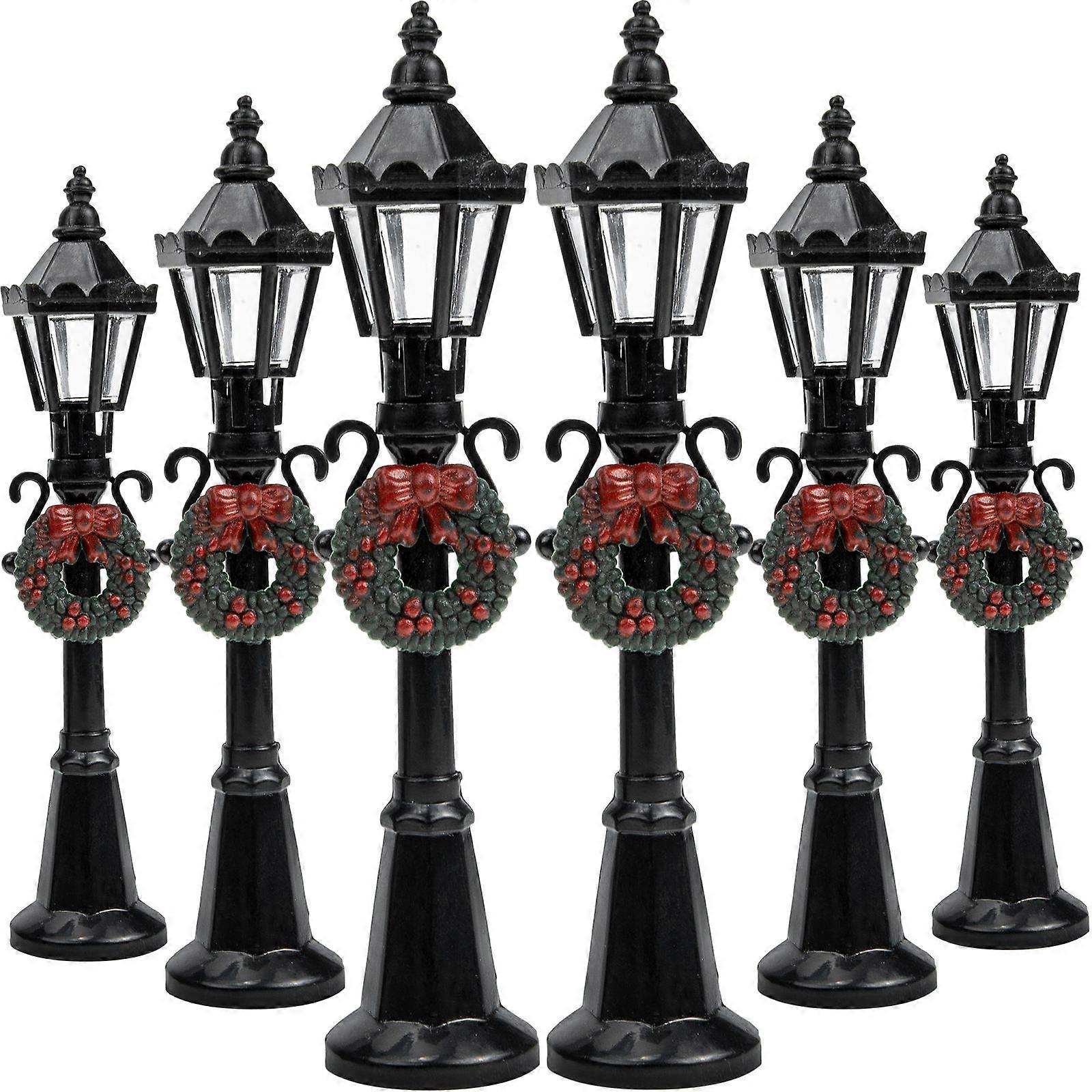 Miniature Street Lamp Models for Decoration with Design and Durable Plastic Material 6pcs