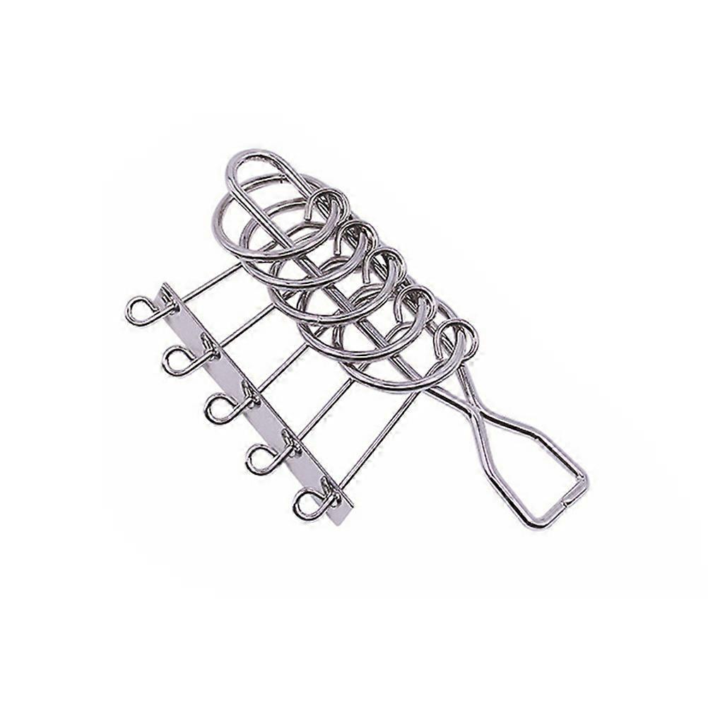 1pc Chinese Ring Puzzle Intellectual Five Ring Buckle Chain Metal Educational Toys Casual Decompression Intelligence Toys