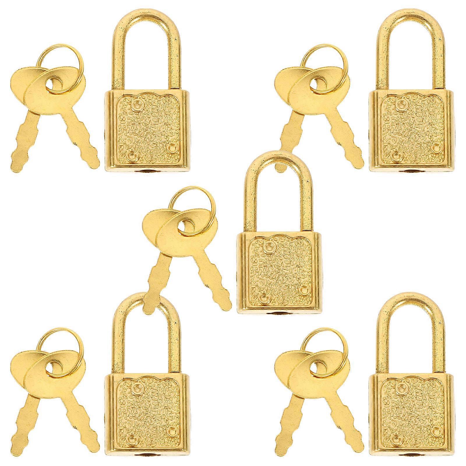 5 Sets Plastic Antique Treasure Box Locks with Keys Smooth DIY Installation, Secure & Decorative Small Padlocks for DIY Boxes
