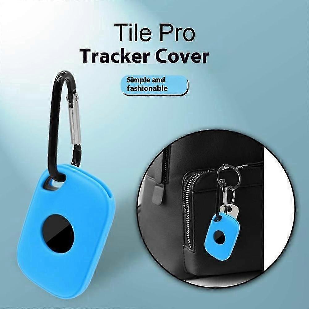 For Tile Pro (2024) Silicone Case Bluetooth-compatible Tracker Protective Cover with Hanging Buckle