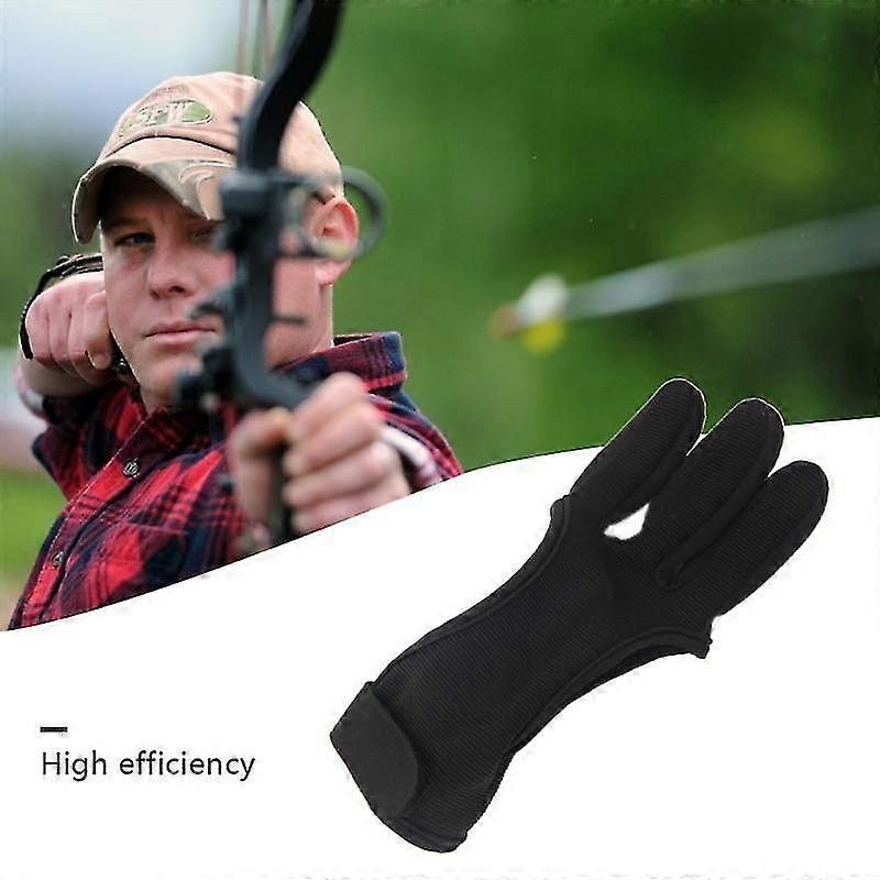 3 Finger Knitted/leather Archery Gloves