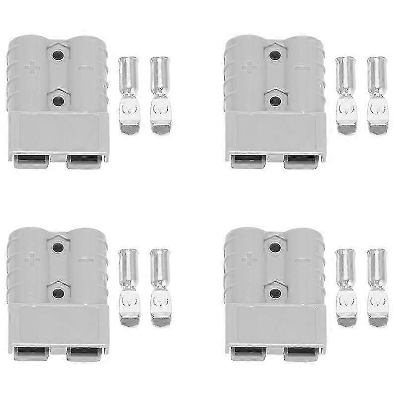 4X 6-12AWG Anderson Style Plug Connectors 50A 600V AC/DC Power Tool Gray
