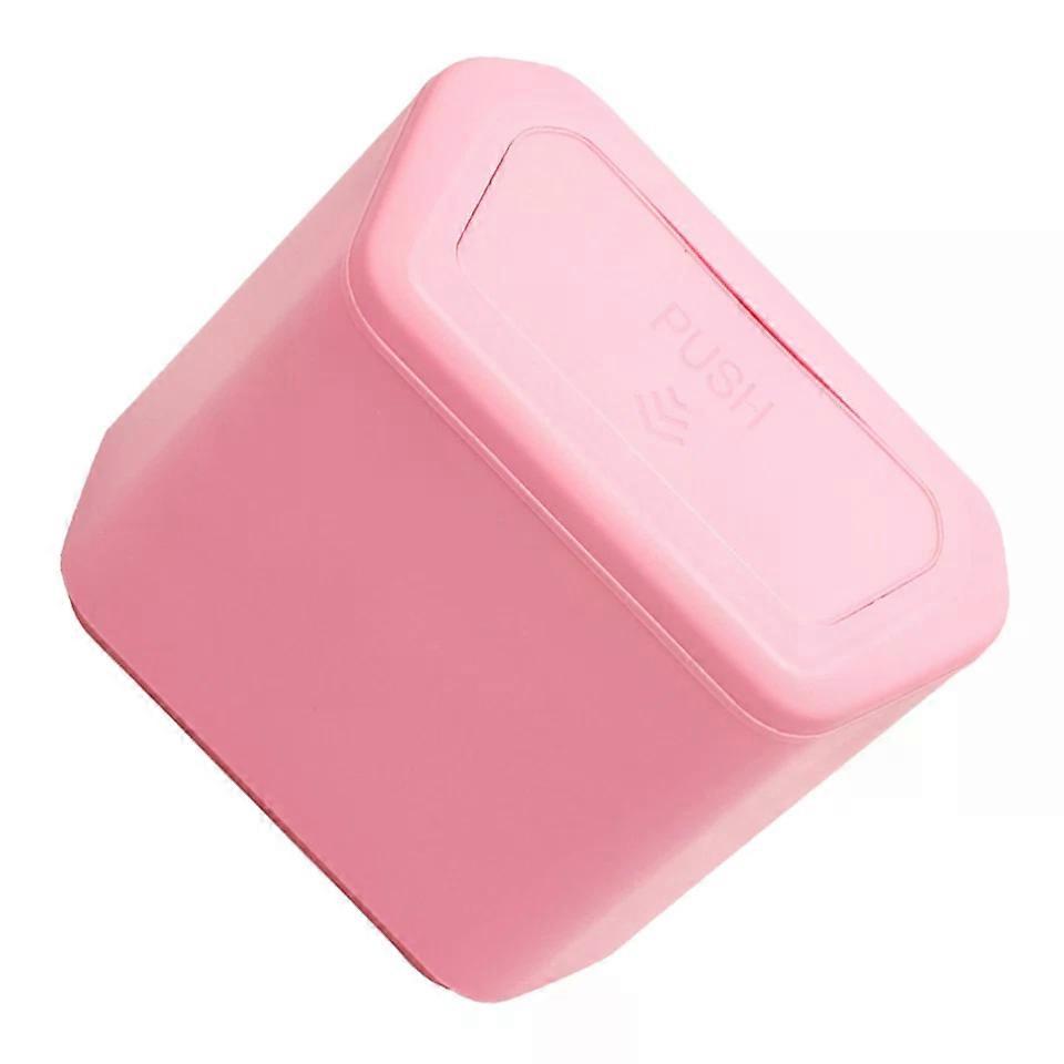 Car Hanging Trash Can, Pink Mini Waste Basket with Lid for Small Garbage