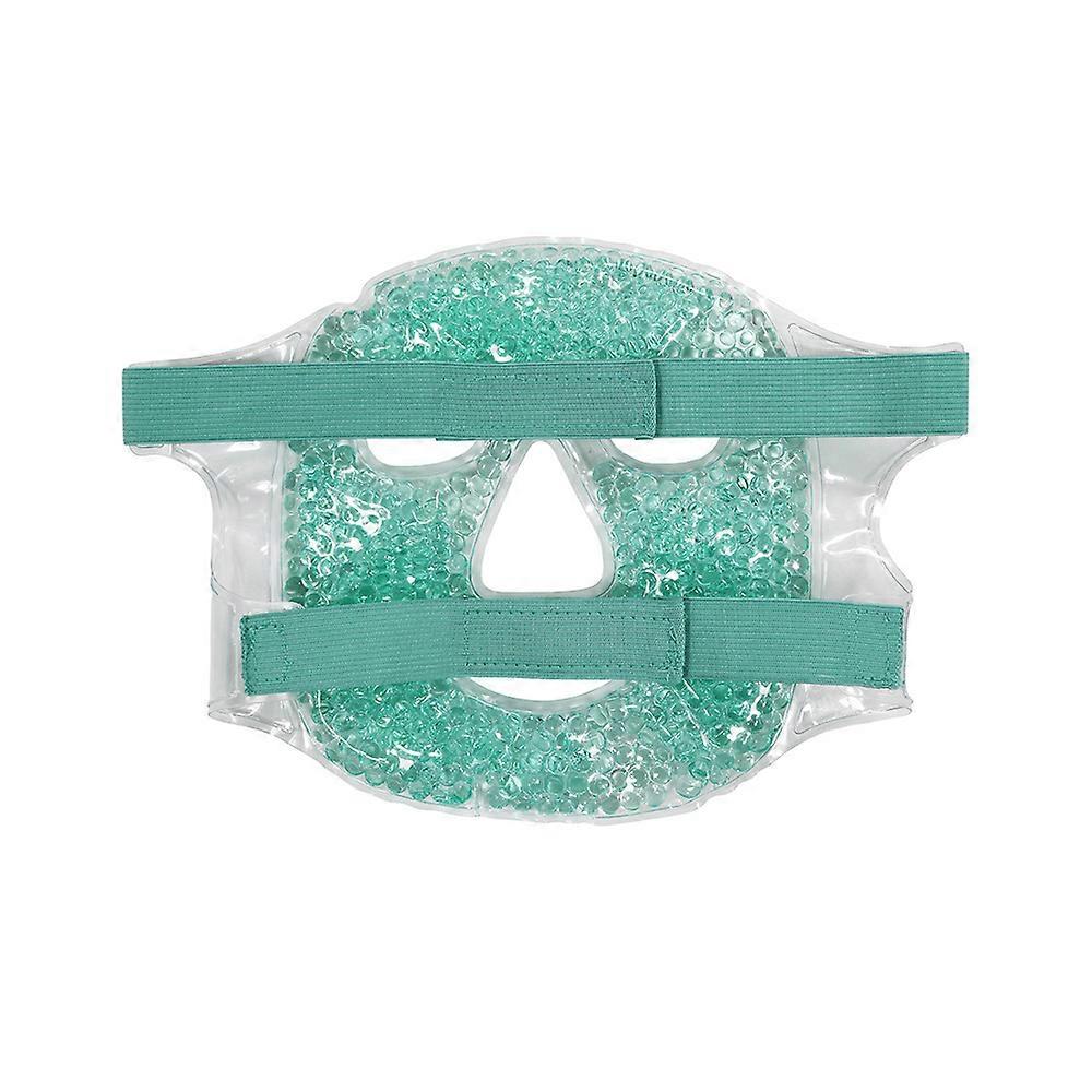 Reusable Ice Mask with Gel Beads for Face, Green