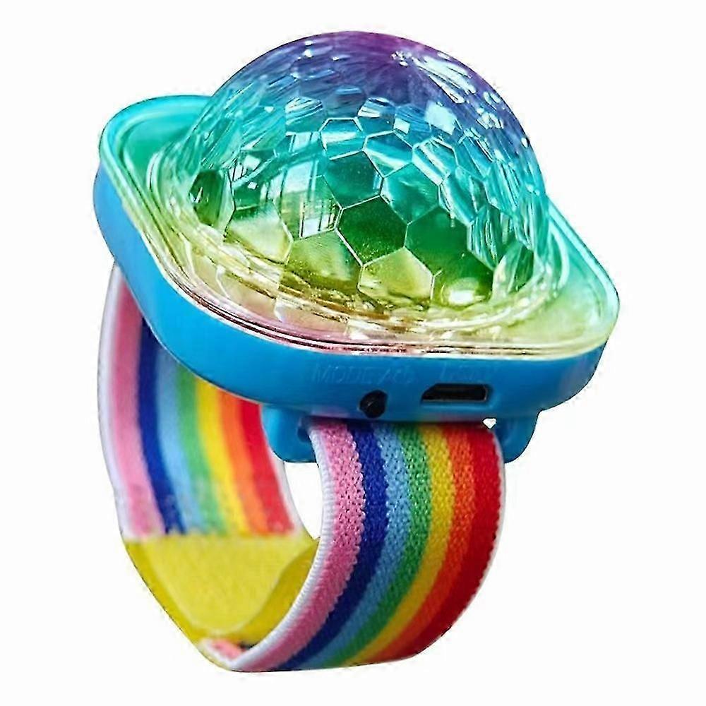 Type C Portable Disco Ball Wristbandt Voice Activated Party Lamp USB Rechargeable FlashingZZ16