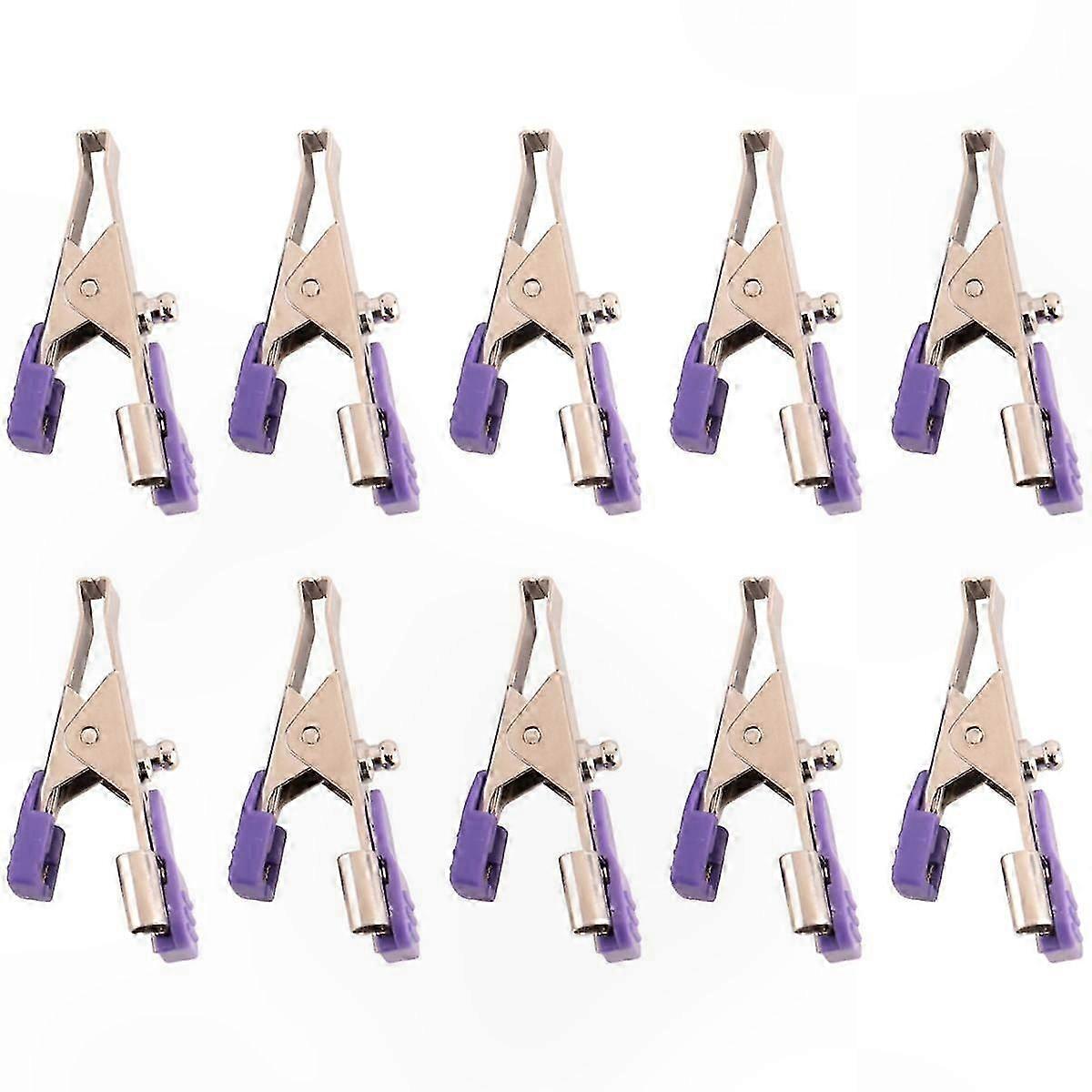 10-Pack Reusable Alligator Clip Electrodes for ECG/EKG, Suitable for Animal and Veterinary Use