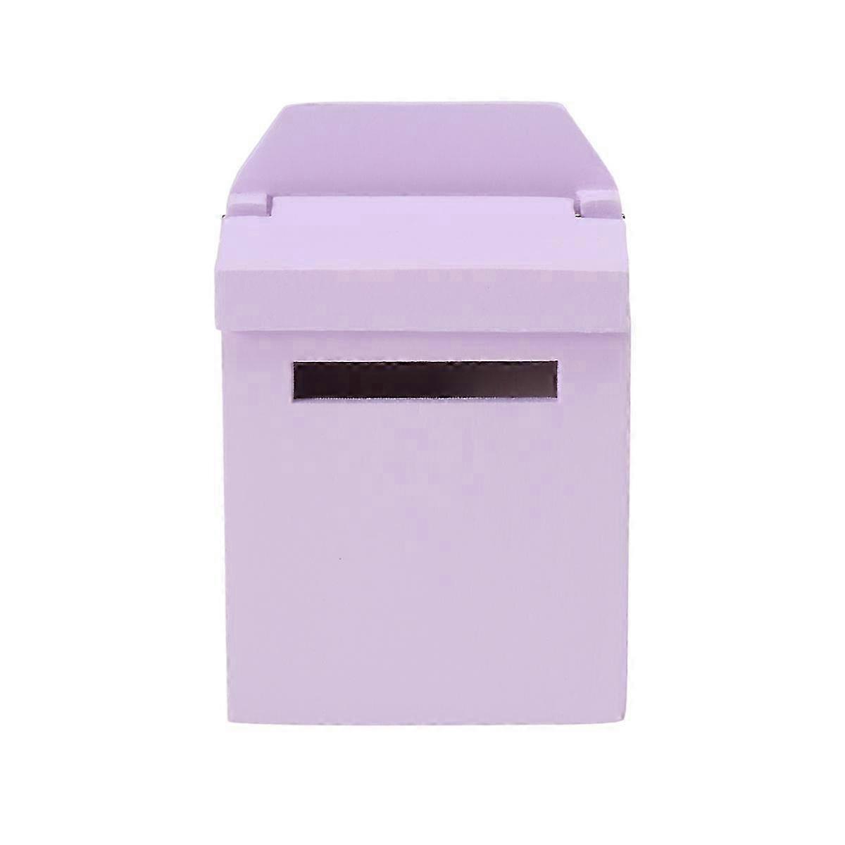 Mini Mailbox Tiny Lavender Color Plastic Material Mini Scene Prop For Kids Classroom Use 4.6x2.6x6.9cm 1pack