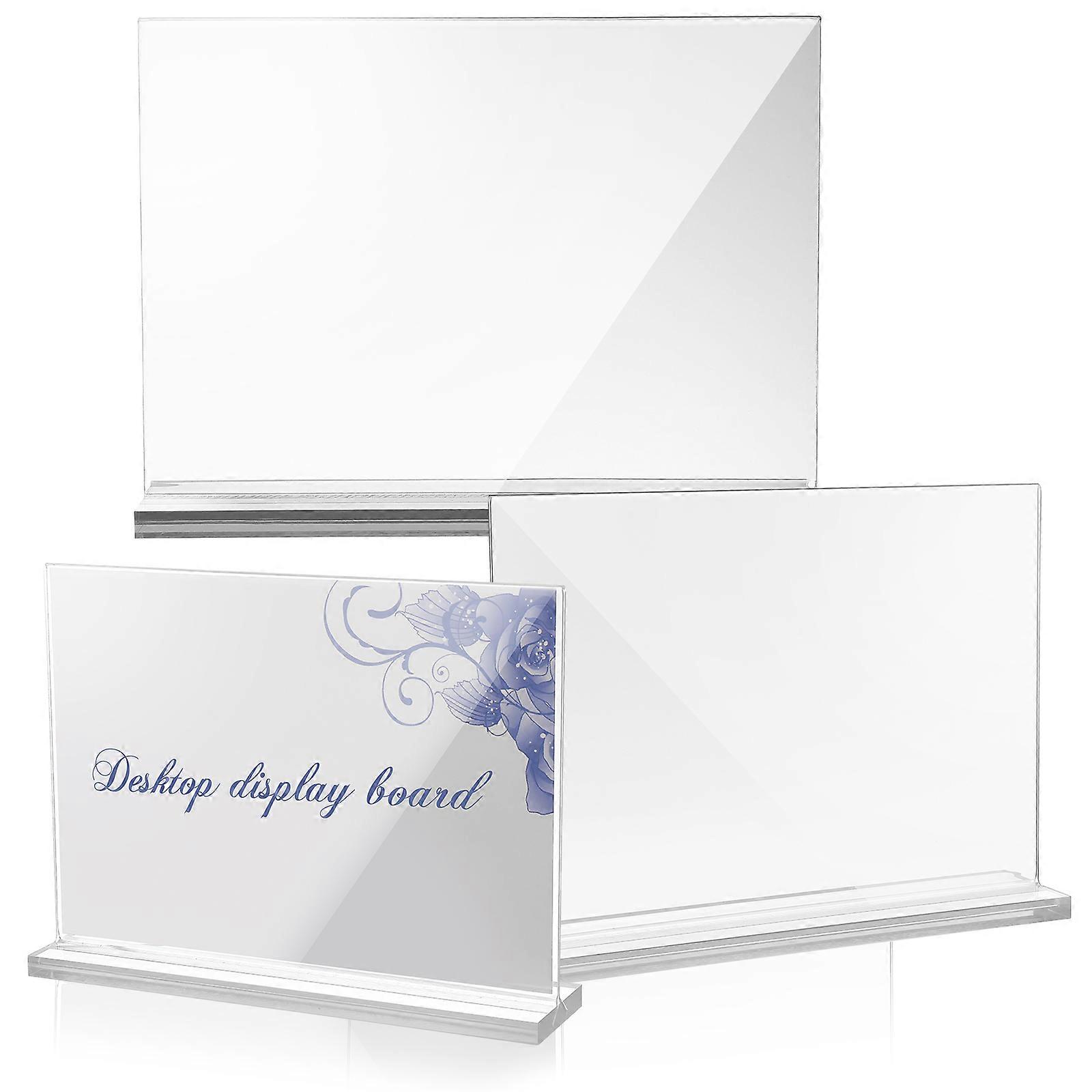 Transparent Acrylic Display Stand for Storage Use 3Pcs Sign Holders for Restaurants
