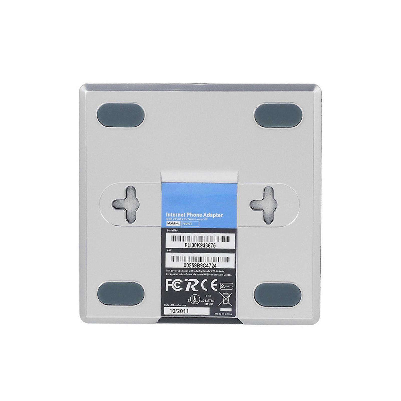 VoIP Gateway Internet Telefoon Adapter 2 Poorten SIP RJ45 PAP2T-NA