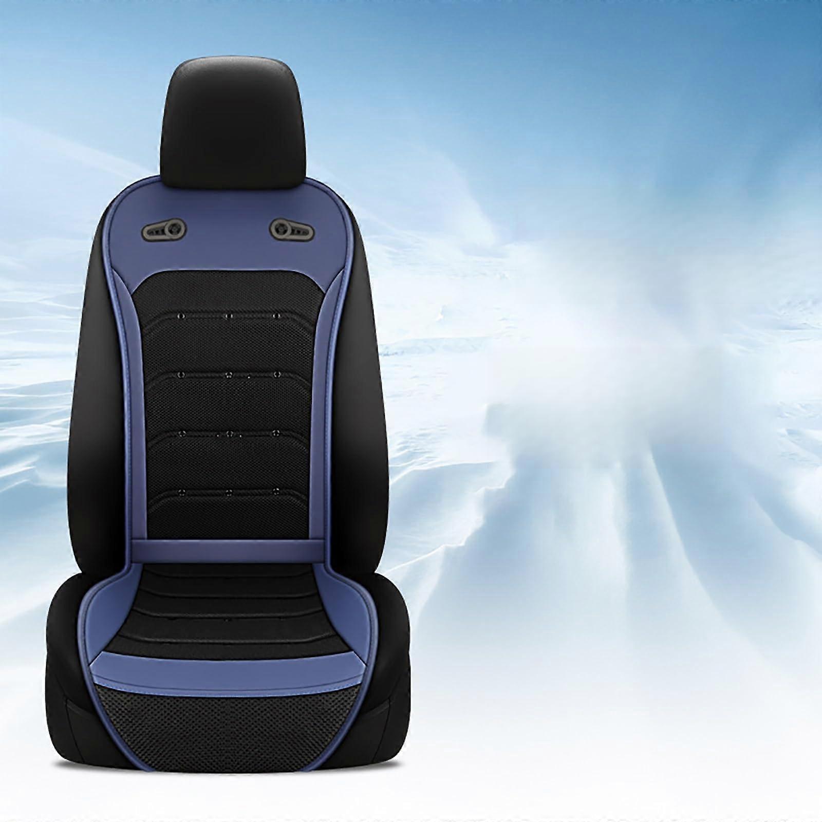 Enhanced Driving Comfort Luxury Cooling Seat Pad with 24 Vent Design and Adjustable Airflow for Cars - Blue Color