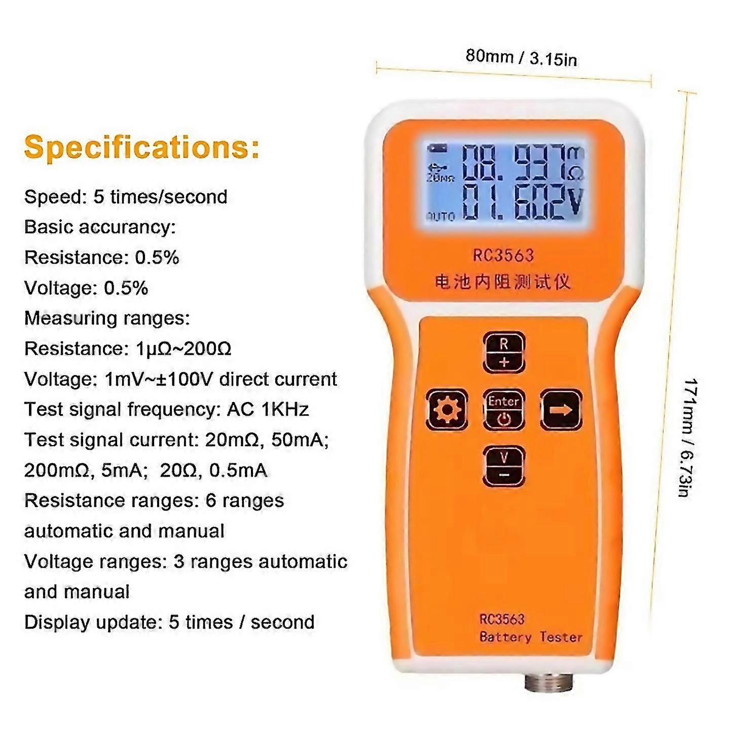 For Rc3563 18650 Battery Voltage Internal Resistance Tester
