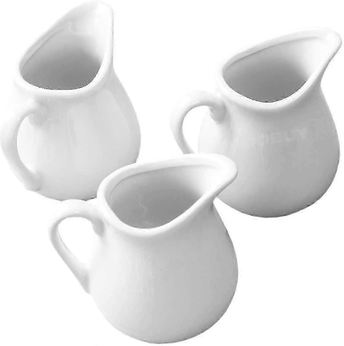 Set Of 6 X 90ml Small White Ceramic Serving Jugs - Ideal For Milk, Cream And Serving Sauces With Meals High-quality