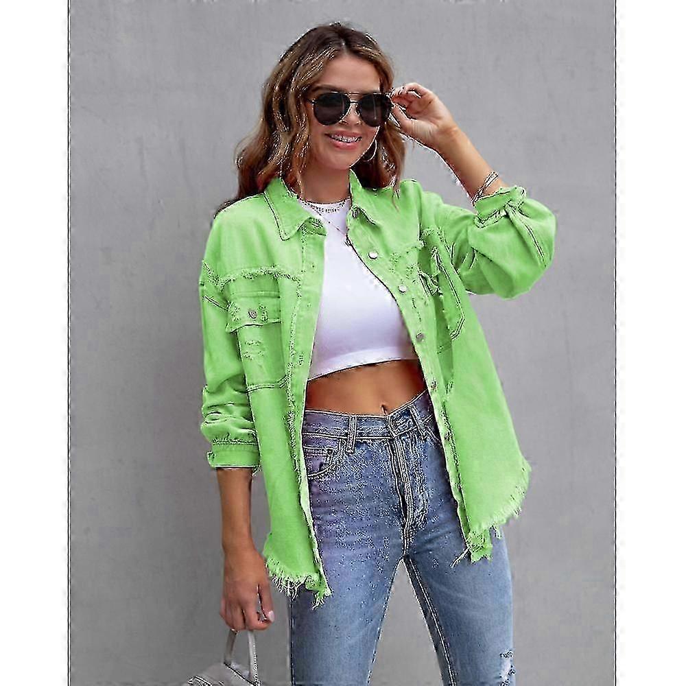 Women's Autumn-Winter Denim Jacket with Long Sleeves and Casual Lapel Top Design