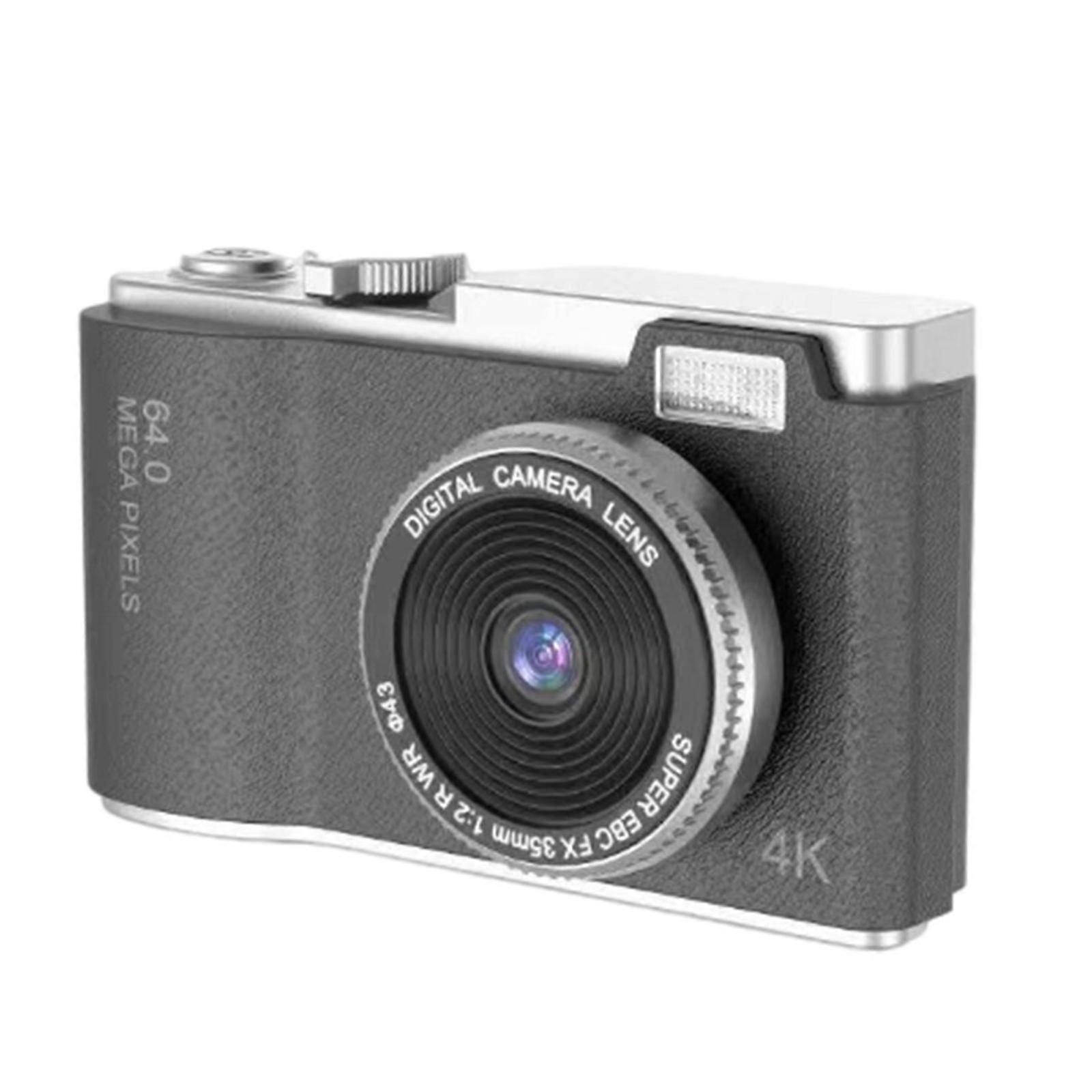 Digital Camera 4K Kids Camera Digital Point and Shoot Camera Front Camera Small Travel Vintage Camera Gift for Teens Yellow