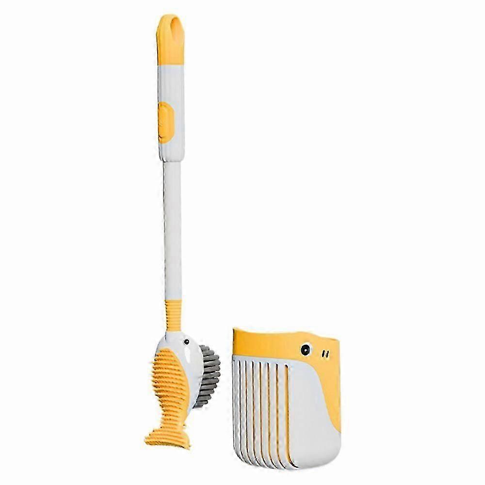 Wall-Mounted Suction Cup Toilet Cleaning Brush Set