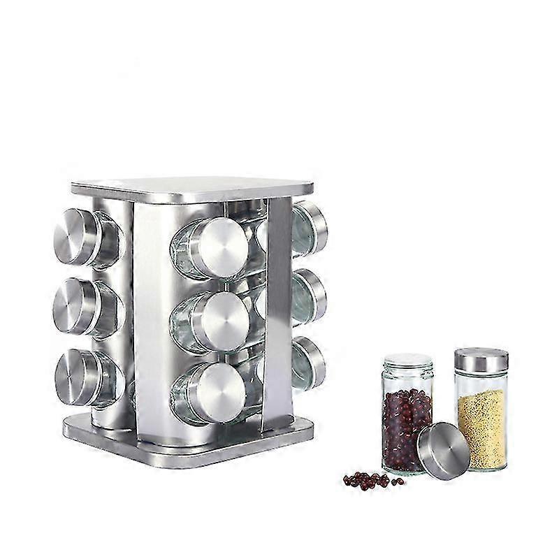 Rotating Spice Rack Organizer with Jars, Seasoning Organizer for Ca...