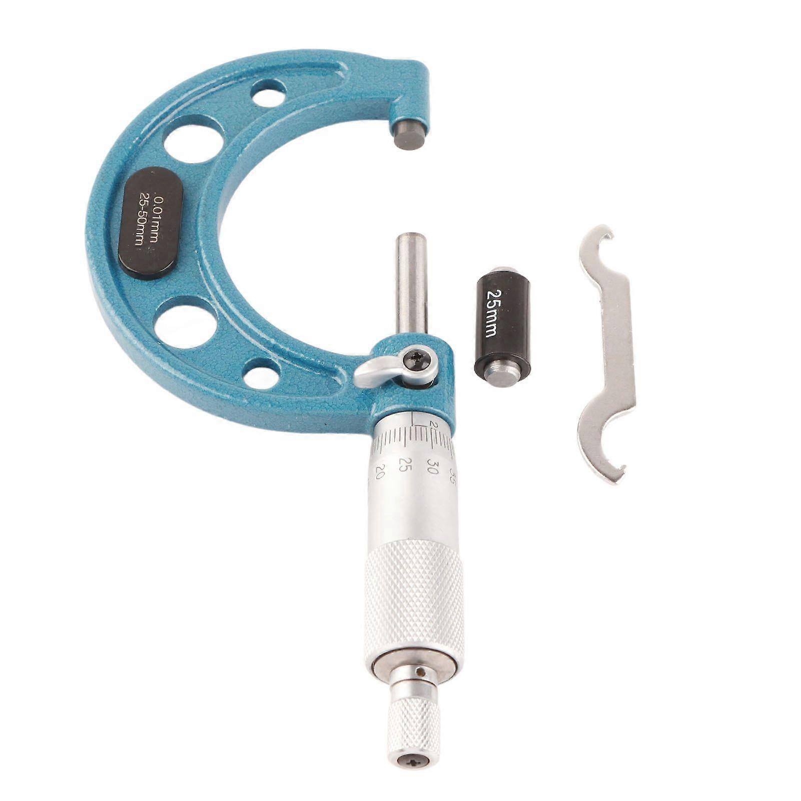 Outside Micrometer Stainless Steel High Accuracy Thickness Measuring Tool with Wrench 0.01mm25-50mm