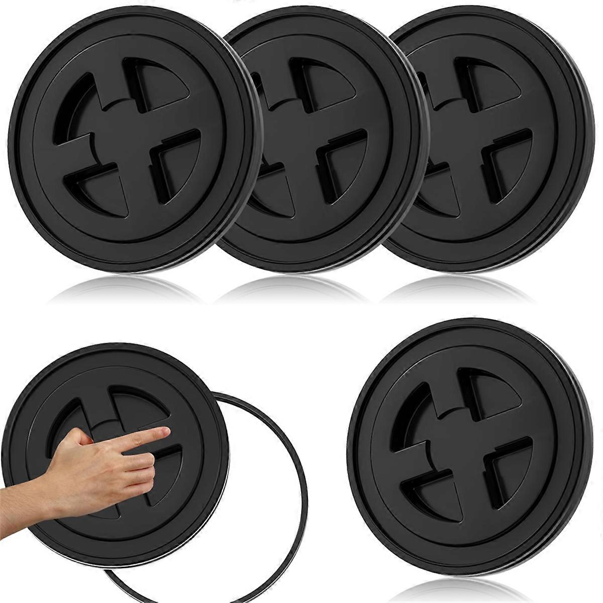 4 Pieces 5 Gallon Bucket Lids, 12inch Leak-Proof Plastic Seal