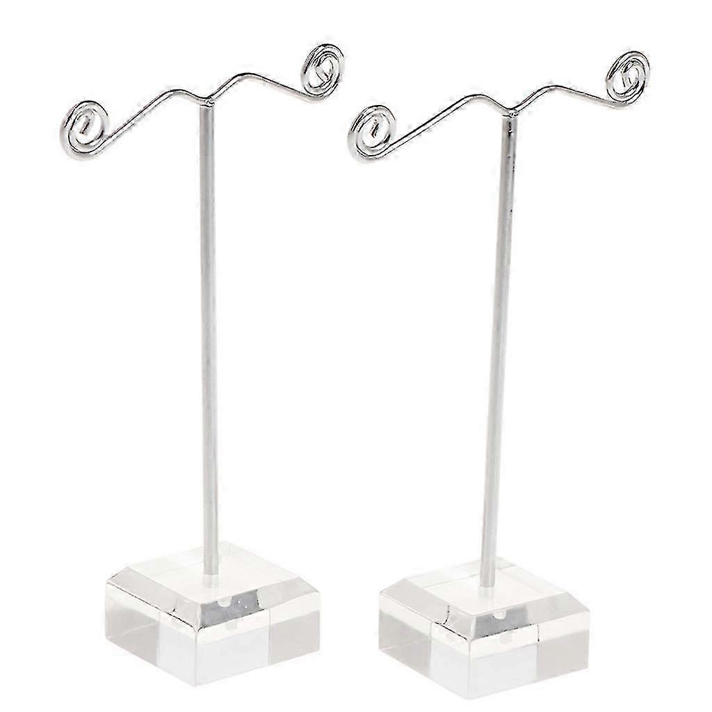 2 Pcs/set Earrings Shelf Wire Hook Stand Holder Display Showcase Ra...