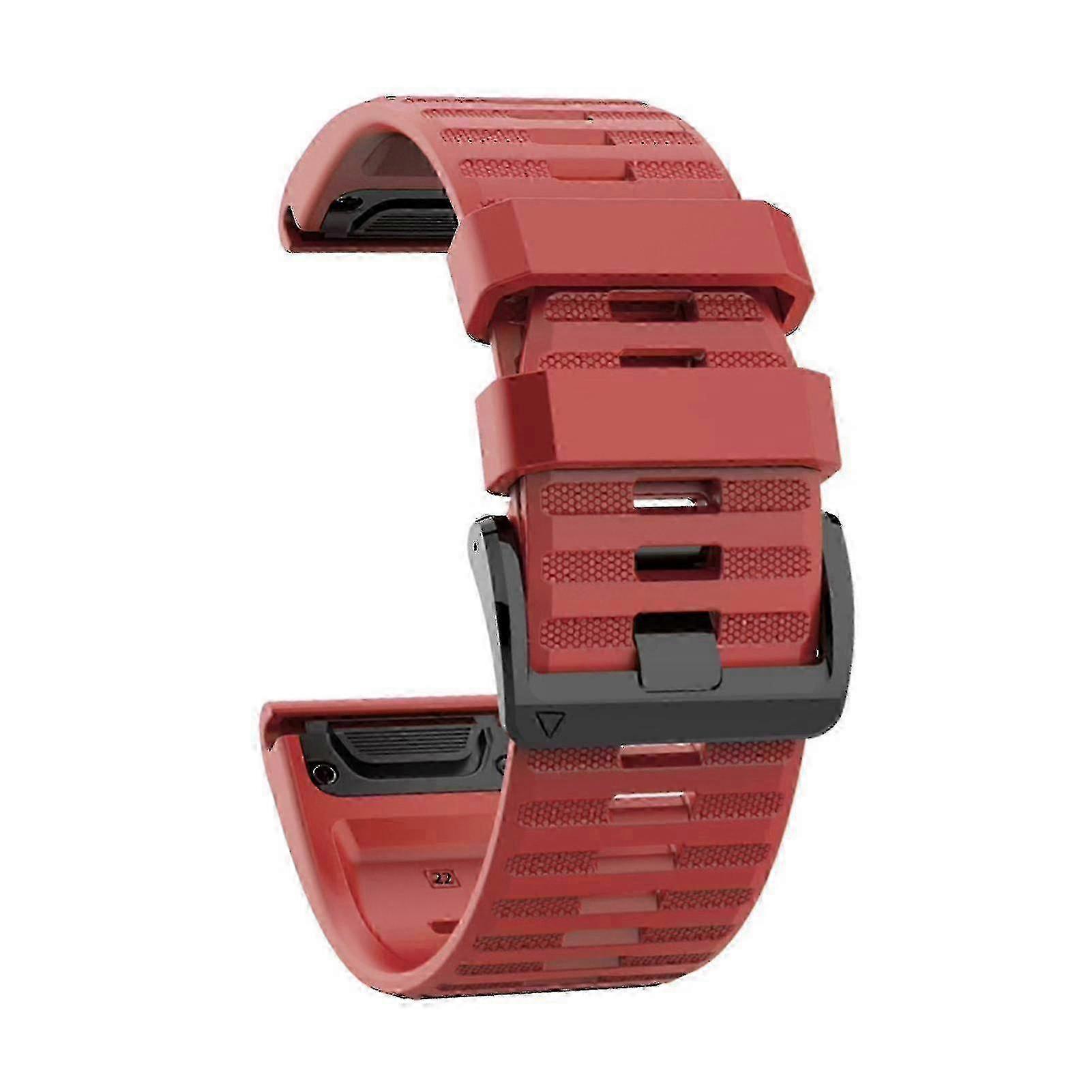 Silicone strap quick release for Garmin Fenix 6 & 5 22mm--Red