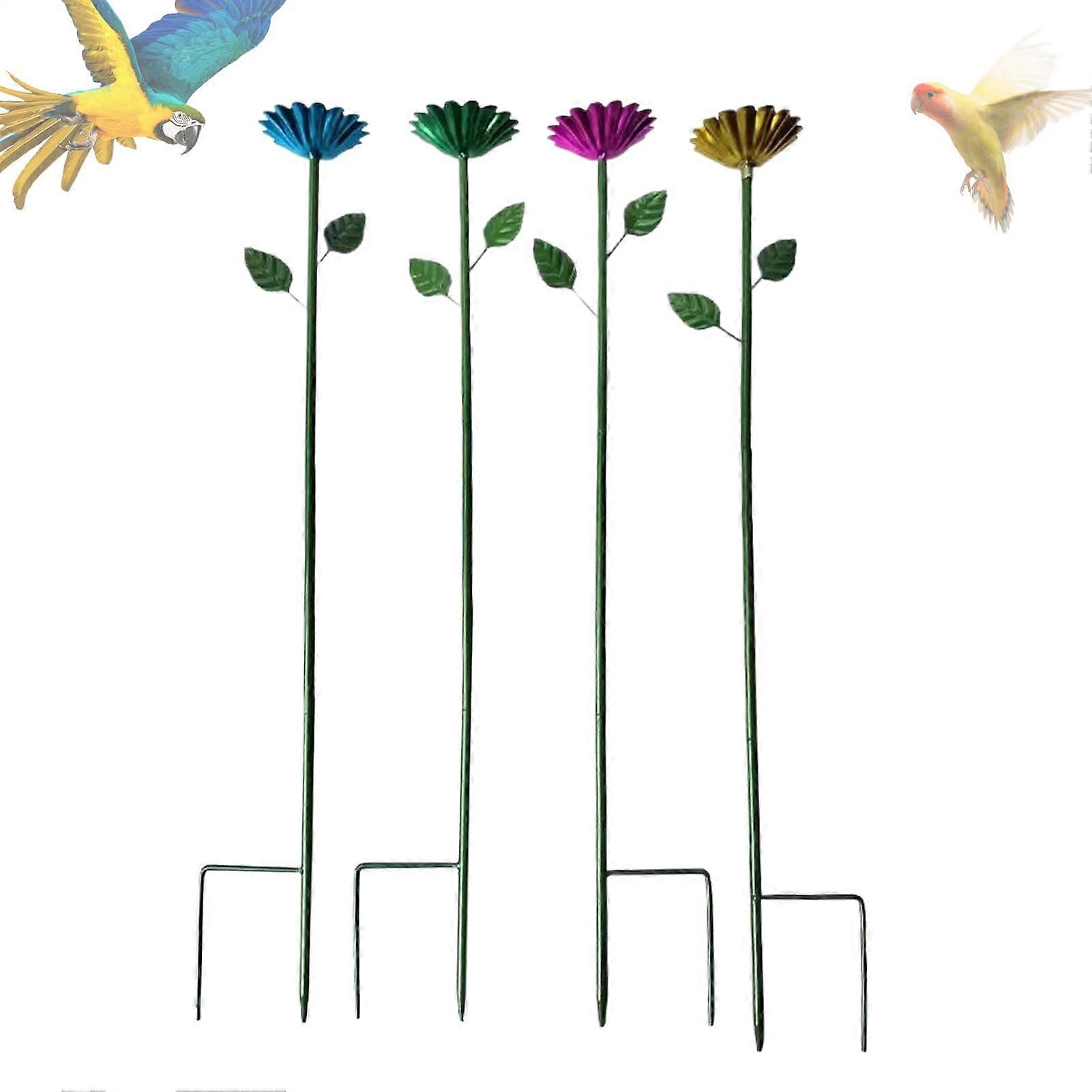 Bee Watering Cups For Outside Bee Feeders, Flower Design, Metal Butterfly And Bird Waterer For Pollinators Yard