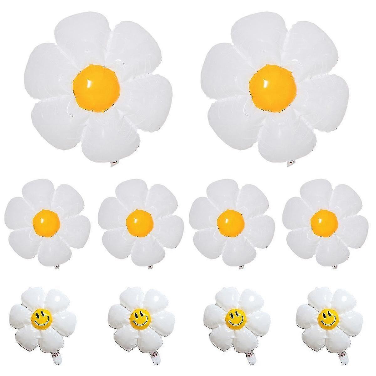 Daisy balloons, 2 large, 4 medium and 4 small, reusable and easy to decorate