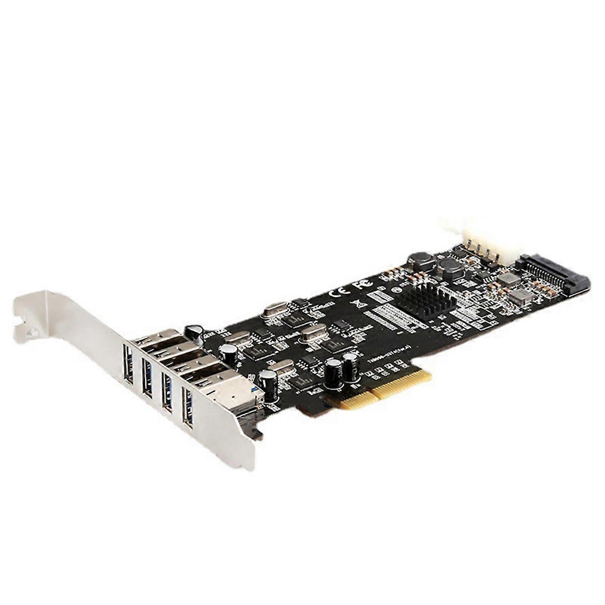 PCI-E 2.0 X4 USB3.0 Expansion Card Adapter 4 Ports USB 3.0 Hub Adapter External Controller PCI Express Card for Desktop