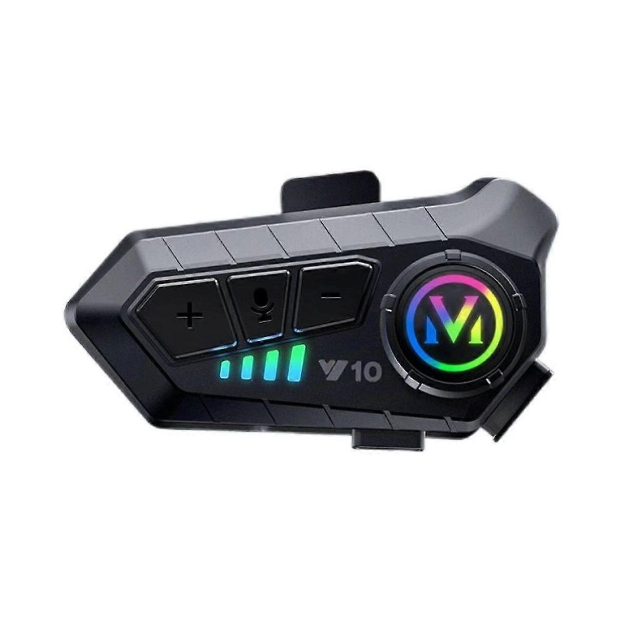 Motorcycle Helmet Headset, 2 Person Talk Helmet Intercom with CVC Noise Cancelling Music Control Response - black